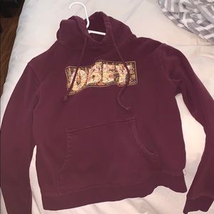 maroon obey jacket
